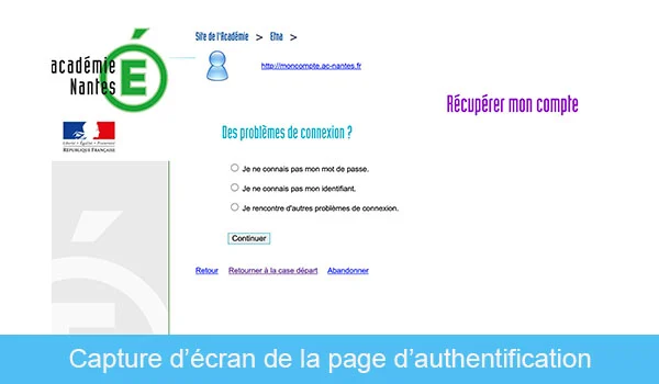 Retrouver mes codes d'accès de webmail Académie de Nantes