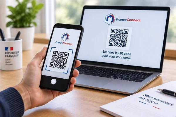 Se connecter à FranceConnect en scannant le QR code